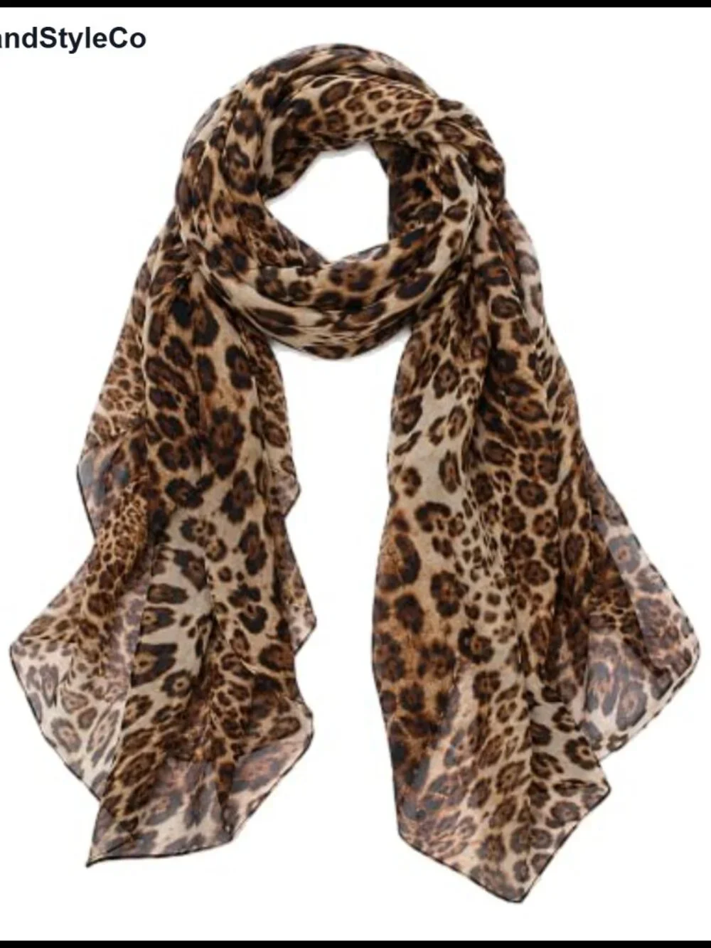Silk Feel Leopard Print Scarf, Oversized Wrap, Fashion Scarf